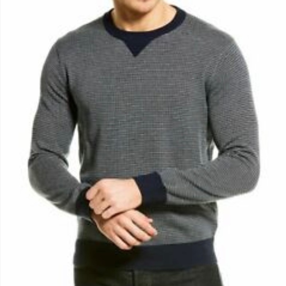 J. Crew Navy White Stripe Sweatshirt Sweater Preppy Academia Minimalist-Medium